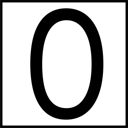 Numbers - Black Vinyl Decal 75mm H
