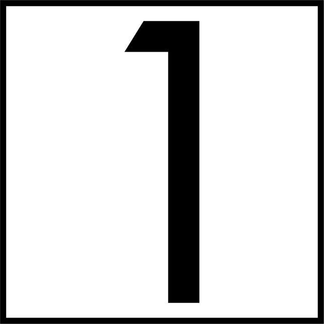 Numbers - Black Vinyl Decal 50mm H