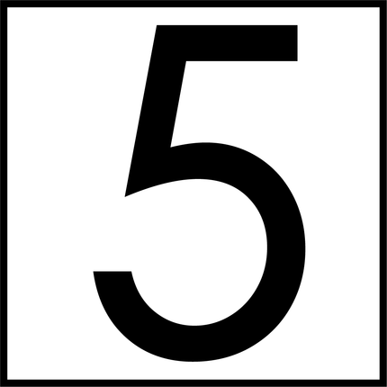 Numbers - Black Vinyl Decal 75mm H