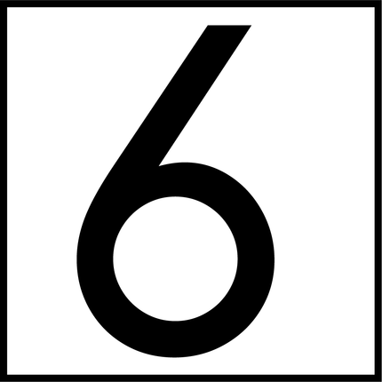 Numbers - Black Vinyl Decal 75mm H