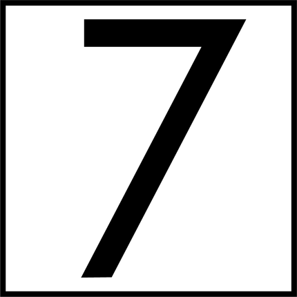 Numbers - Black Vinyl Decal 75mm H