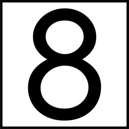 Numbers - Black Vinyl Decal 75mm H