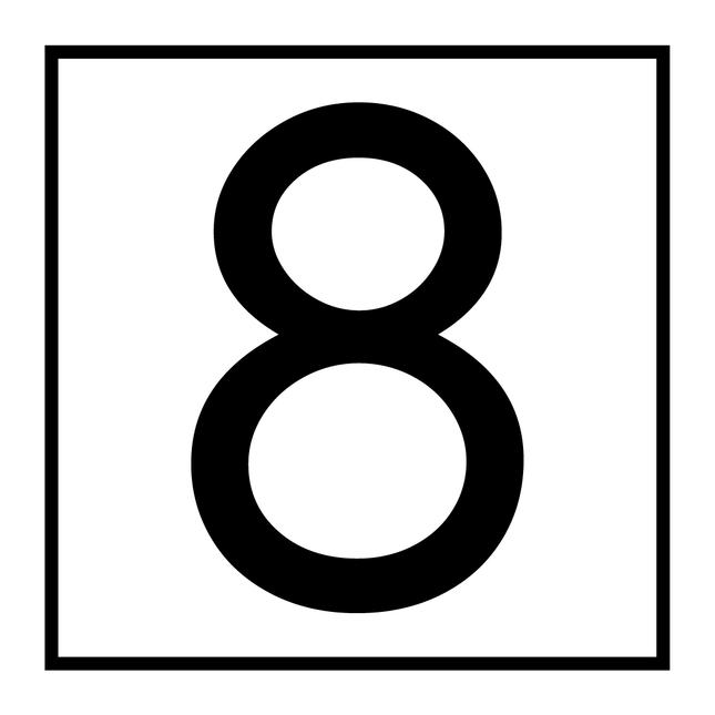 Numbers - Black Vinyl Decal 120mm H