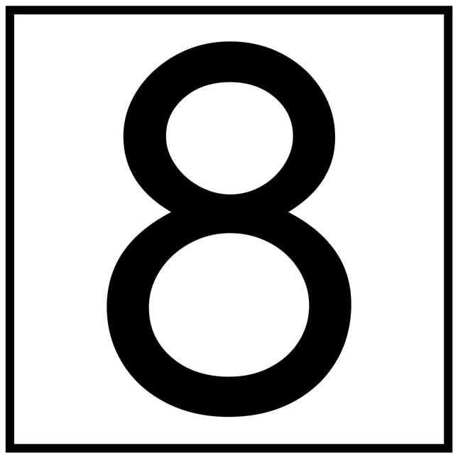 Numbers - Black Vinyl Decal 150mm H