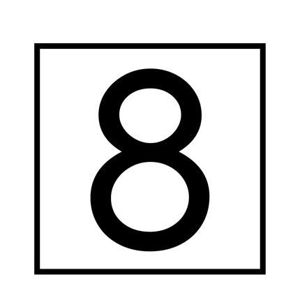Numbers - Black Vinyl Decal 50mm H