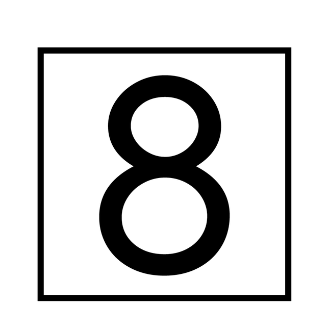 Numbers - Black Vinyl Decal 50mm H