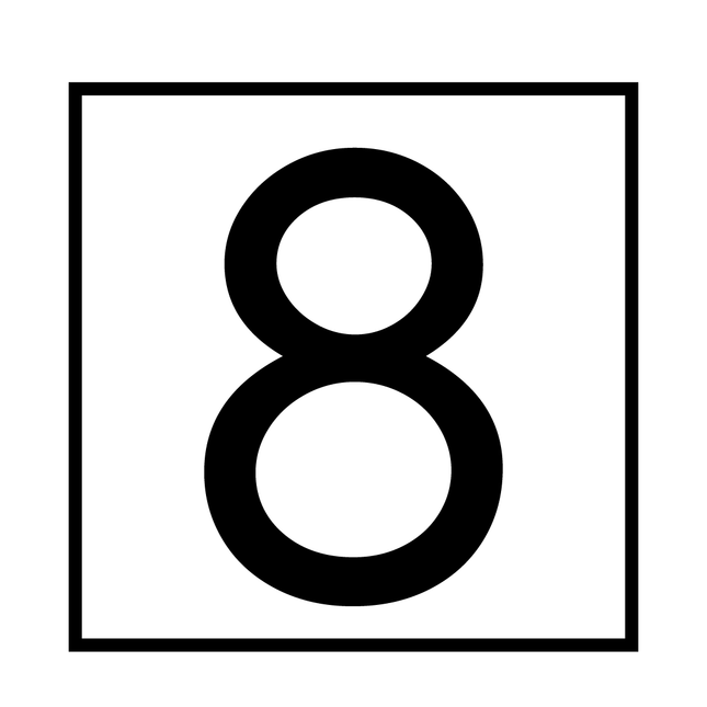 Numbers - Black Vinyl Decal 75mm H