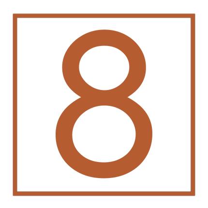 Numbers - Bronze Vinyl Decal 120mm H