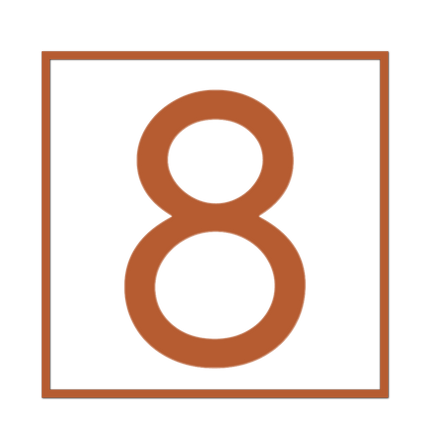 Numbers - Bronze Vinyl Decal 75mm H