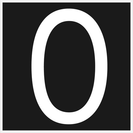 Numbers - White Vinyl Decal 75mm H