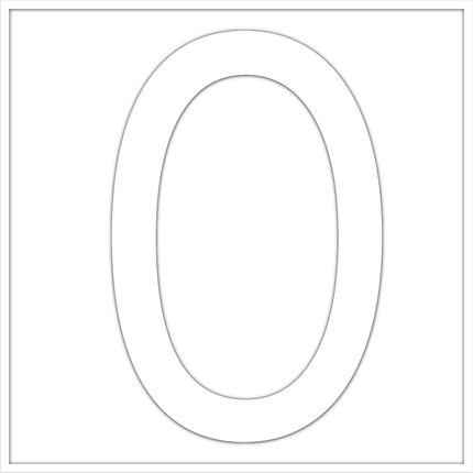 Numbers - White Vinyl Decal 50mm H