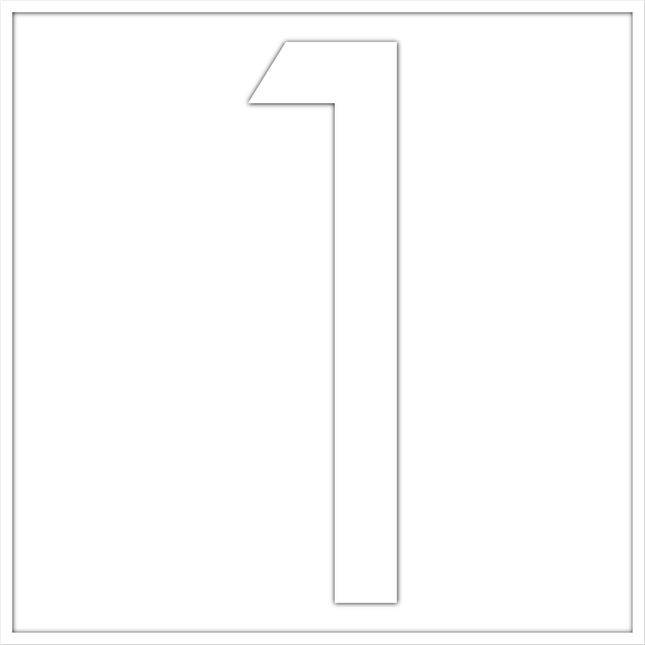 Numbers - White Vinyl Decal 120mm H