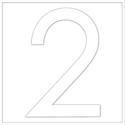 Numbers - White Vinyl Decal 50mm H