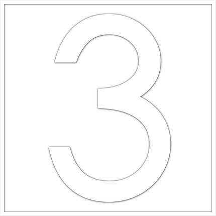 Numbers - White Vinyl Decal 50mm H