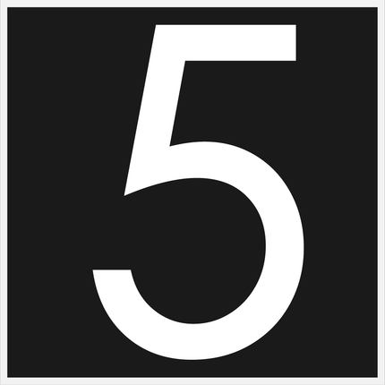 Numbers - White Vinyl Decal 75mm H