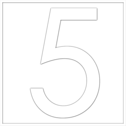 Numbers - White Vinyl Decal 50mm H