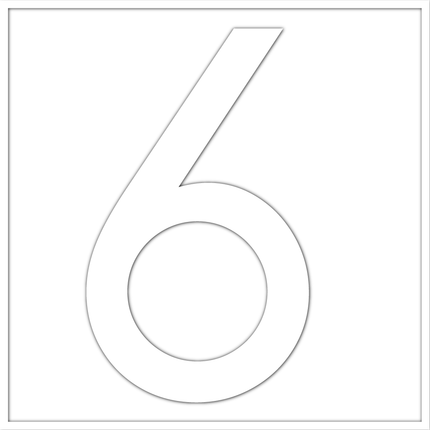 Numbers - White Vinyl Decal 50mm H