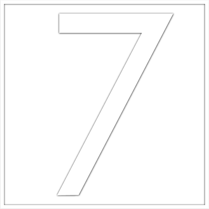 Numbers - White Vinyl Decal 50mm H