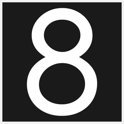Numbers - White Vinyl Decal 75mm H