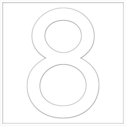 Numbers - White Vinyl Decal 50mm H