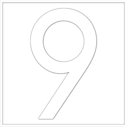 Numbers - White Vinyl Decal 50mm H