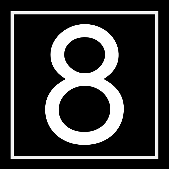 Numbers - White Vinyl Decal 120mm H
