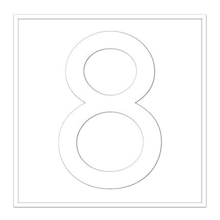 Numbers - White Vinyl Decal 120mm H