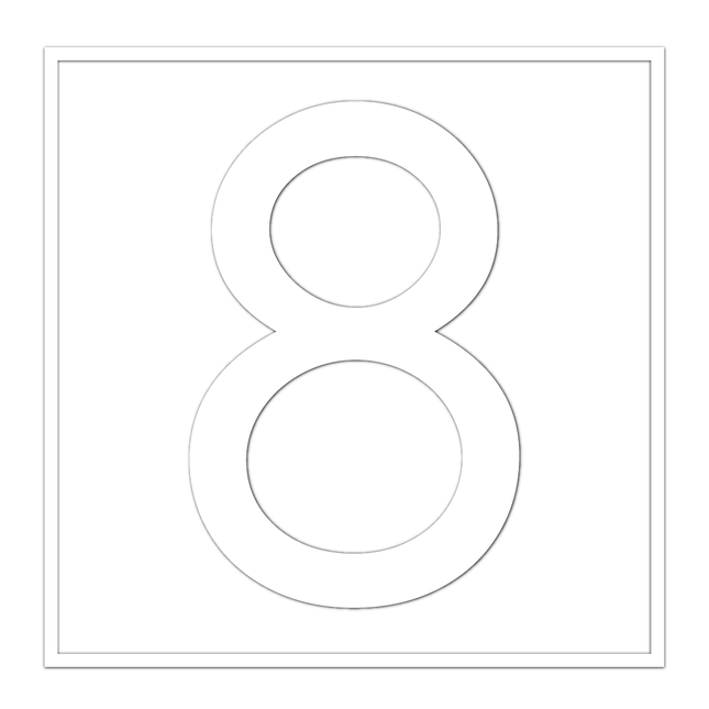 Numbers - White Vinyl Decal 120mm H