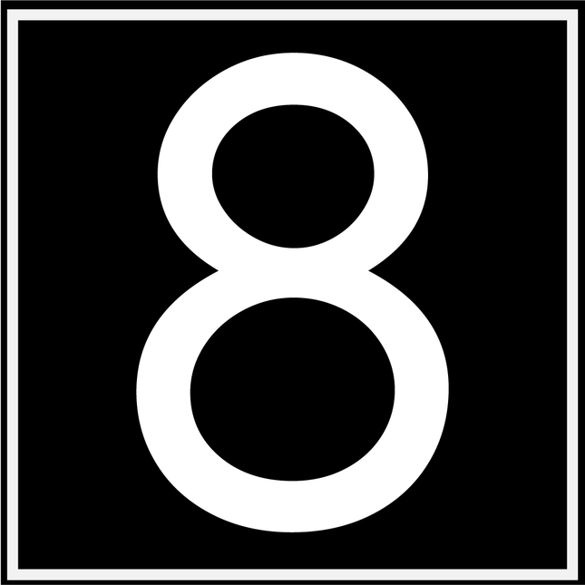 Numbers - White Vinyl Decal 150mm H