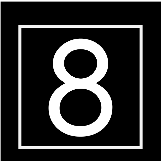 Numbers - White Vinyl Decal 50mm H