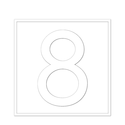 Numbers - White Vinyl Decal 50mm H