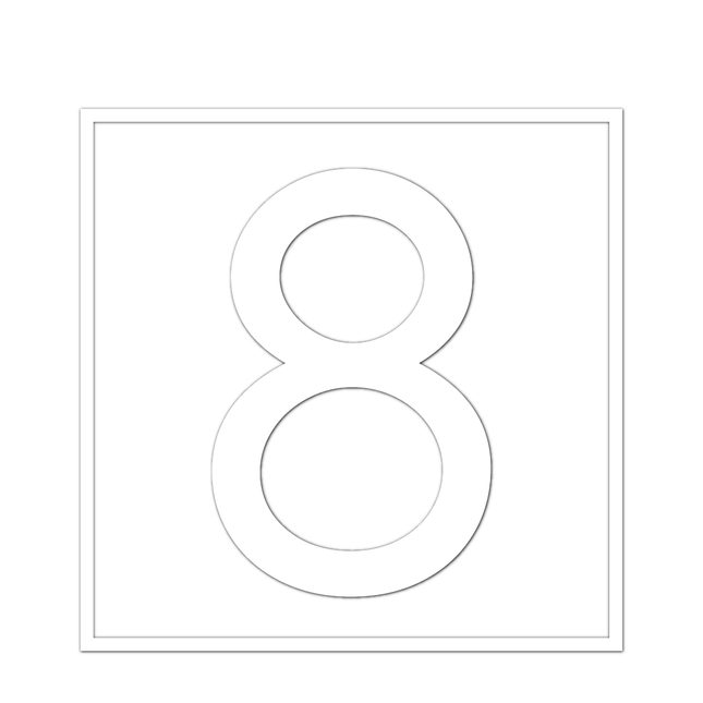 Numbers - White Vinyl Decal 50mm H