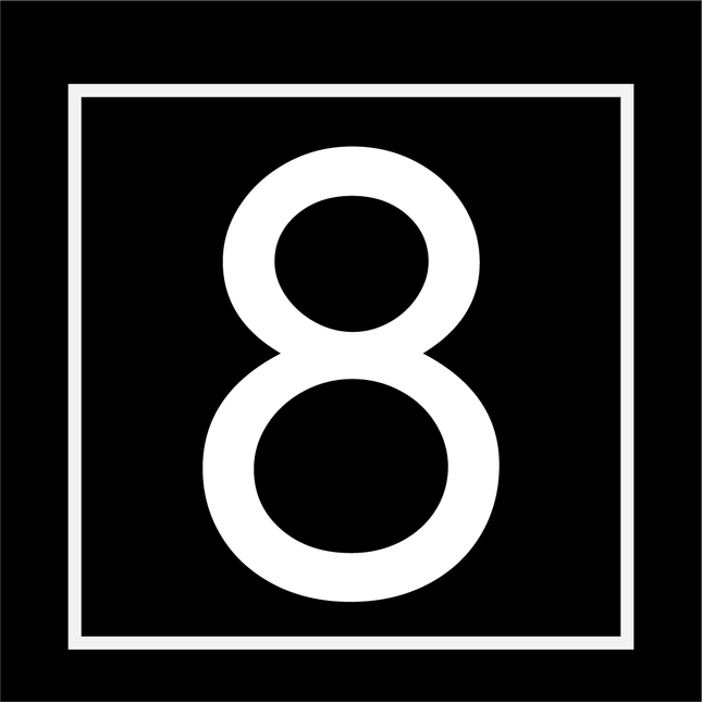 Numbers - White Vinyl Decal 75mm H