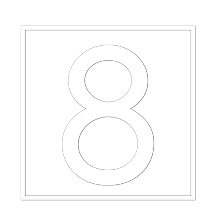 Numbers - White Vinyl Decal 75mm H