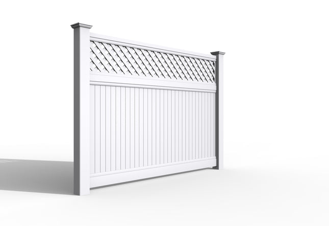 Bertha - Lattice-top PVC Fence Panel Kit 1700Hx2380W - Dagood Products