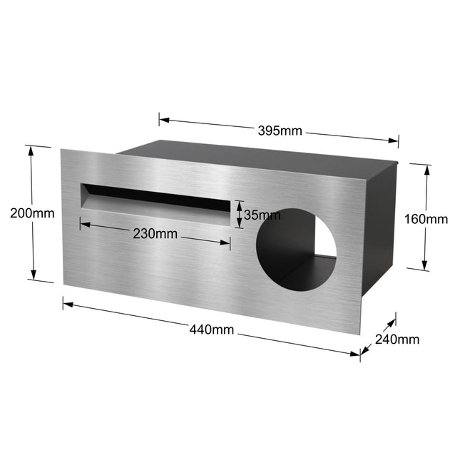 Windsor 230 Stainless Steel Fence or Brick Letterbox - Dagood Products