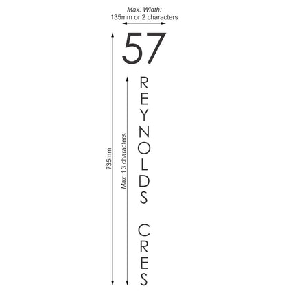 613 Address Decal Sticker suits Ascot + Camden Large - Dagood Products