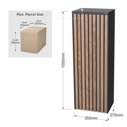 Noosa Parcel + Mail Charcoal Pillar - Dagood Products