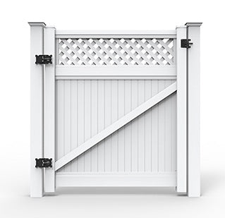 Bertha - Lattice-top PVC Fence Gate 1700mm H - Dagood Products
